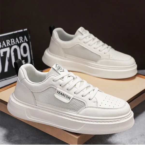YEARCON/意尔康男鞋夏季网面透气百搭厚底运动休闲板鞋E52504884