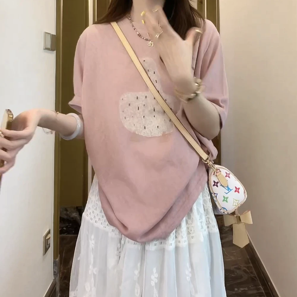 【抓大鹅】夏季时尚韩版大鹅短袖t恤女上衣宽松慵懒风圆领半袖