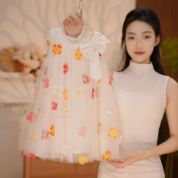 【Y.d5362】25夏季新款女童无袖仙气蓬蓬纱公主裙女宝甜美连衣裙