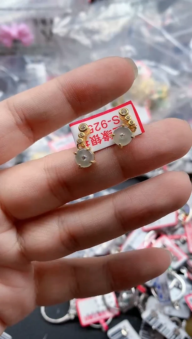 银S925镶嵌戒指翡翠天然A货缅甸翡翠