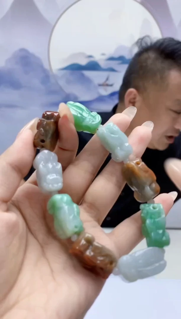 定制翡翠未镶嵌4969xx-毛货貔貅手串56