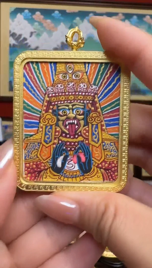 吊坠扎老师-热贡纯手绘