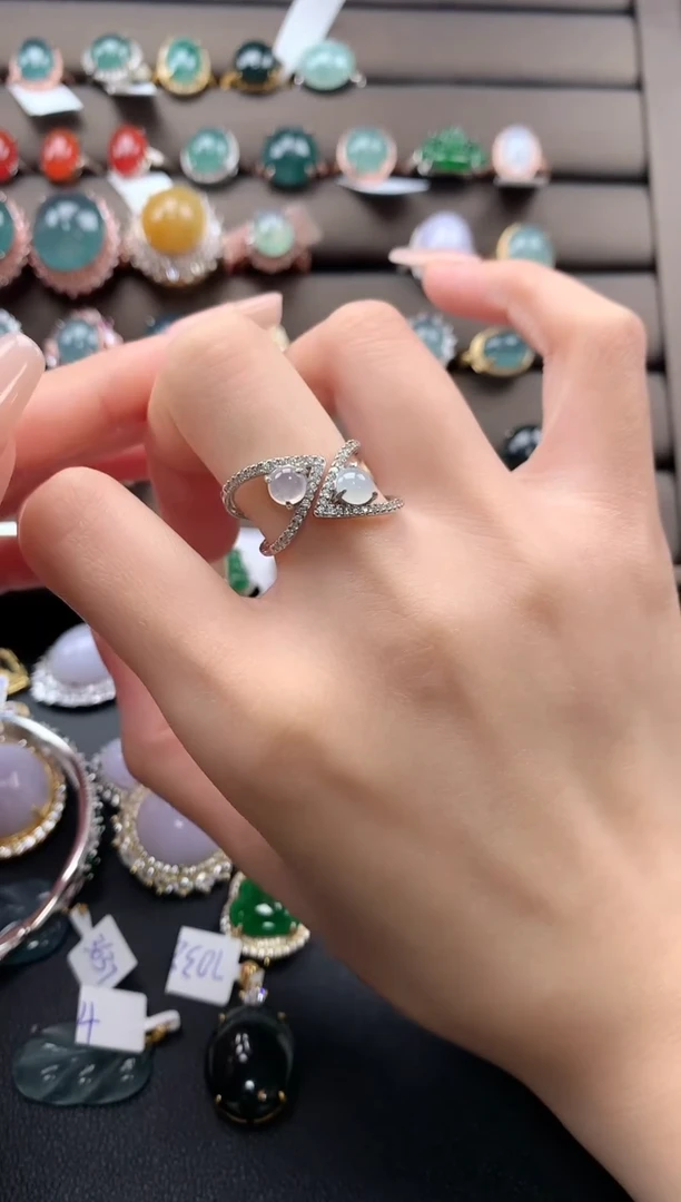 【闪购商品】翡翠戒指银S925镶嵌4324324