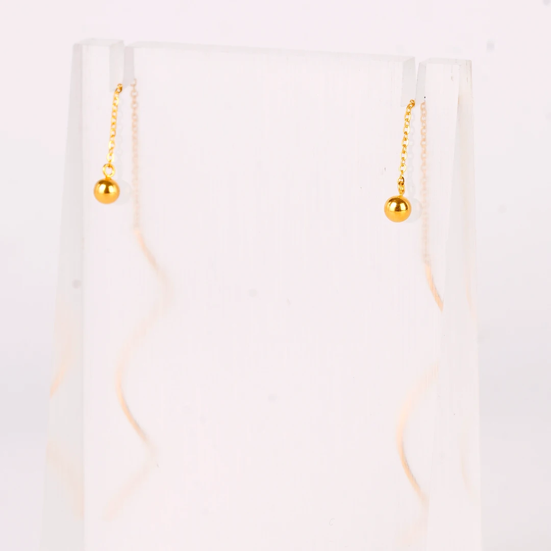 Chow Tai Seng/周大生小金豆足金水波纹耳线 2.05g 168号