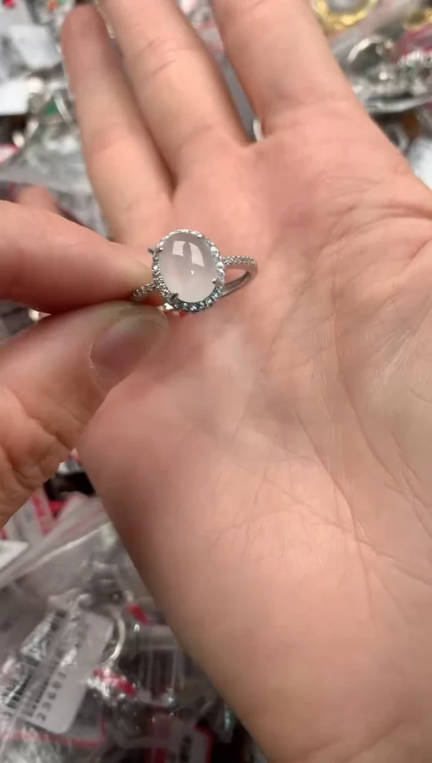 银S925镶嵌戒指翡翠101010----1