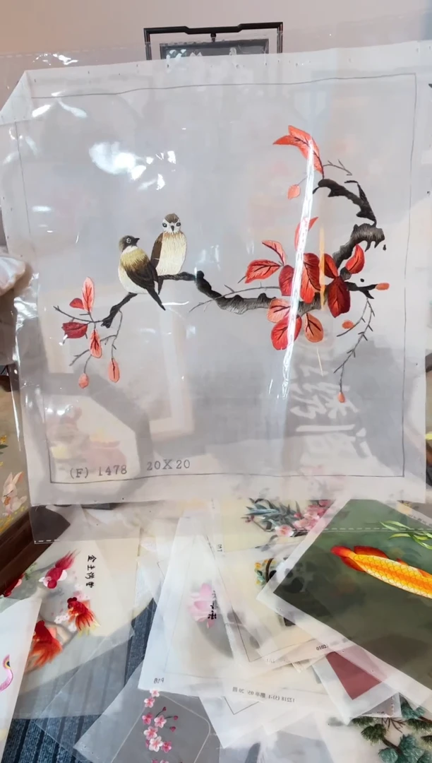 织绣纯手工苏绣双面绣绣布209