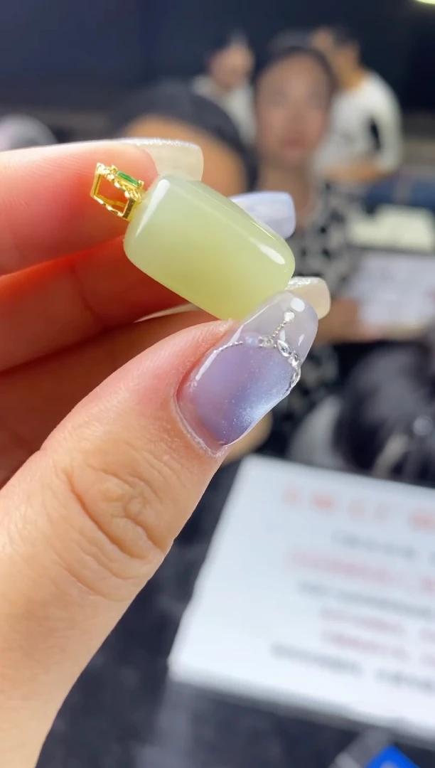 和田玉银S925镶嵌吊坠(不含链)吊坠-D9487