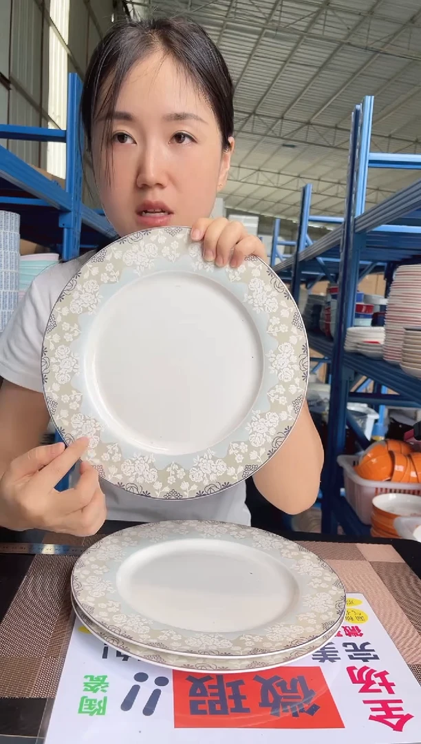 盘10.7寸金边印花盘 2只装