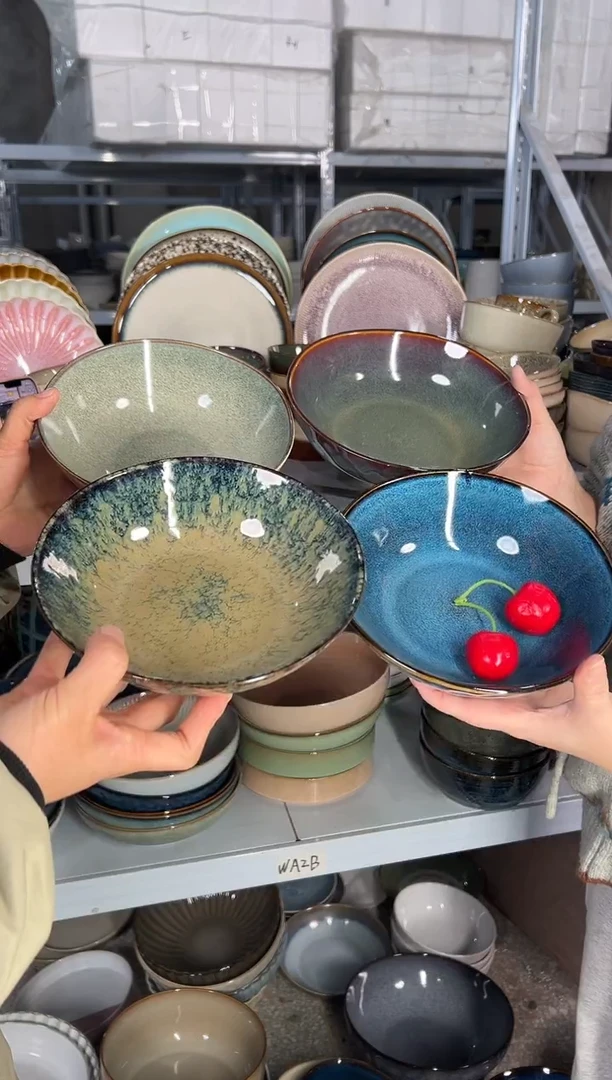 陶瓷外贸尾货瑕疵满20包邮X4菜碗组合