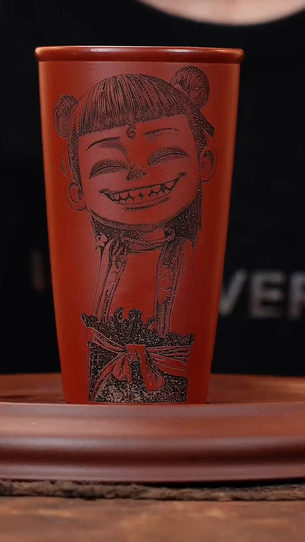 茶杯紫砂宽堂紫砂-哪吒可乐杯