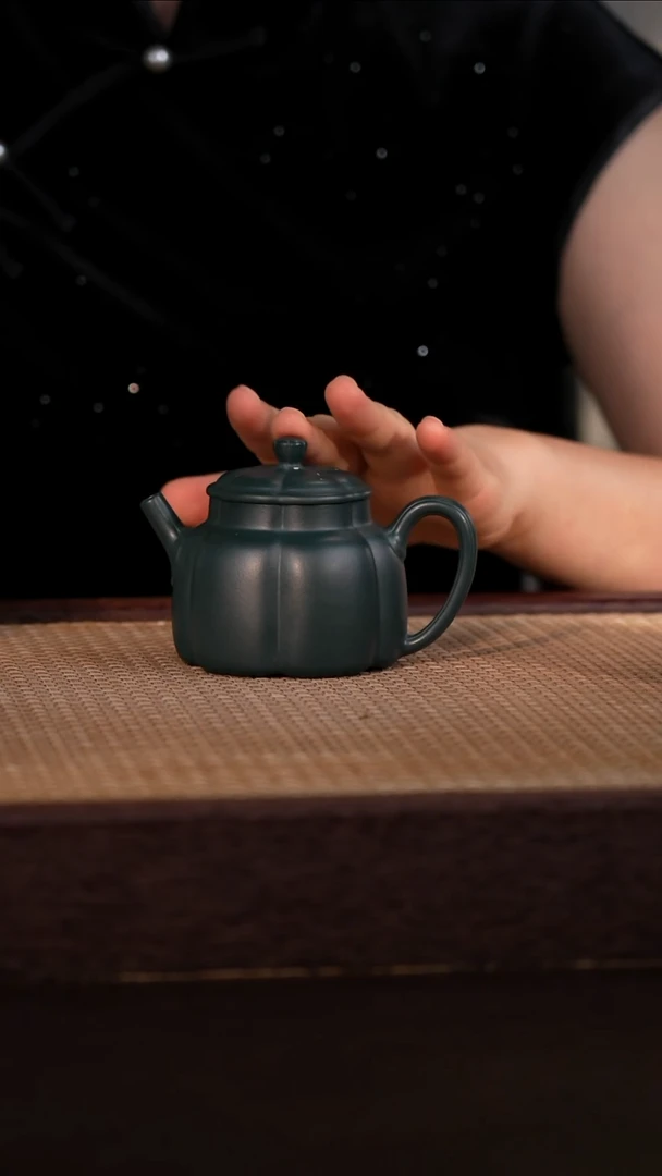 茶壶紫砂金鼎古绿泥 170cc