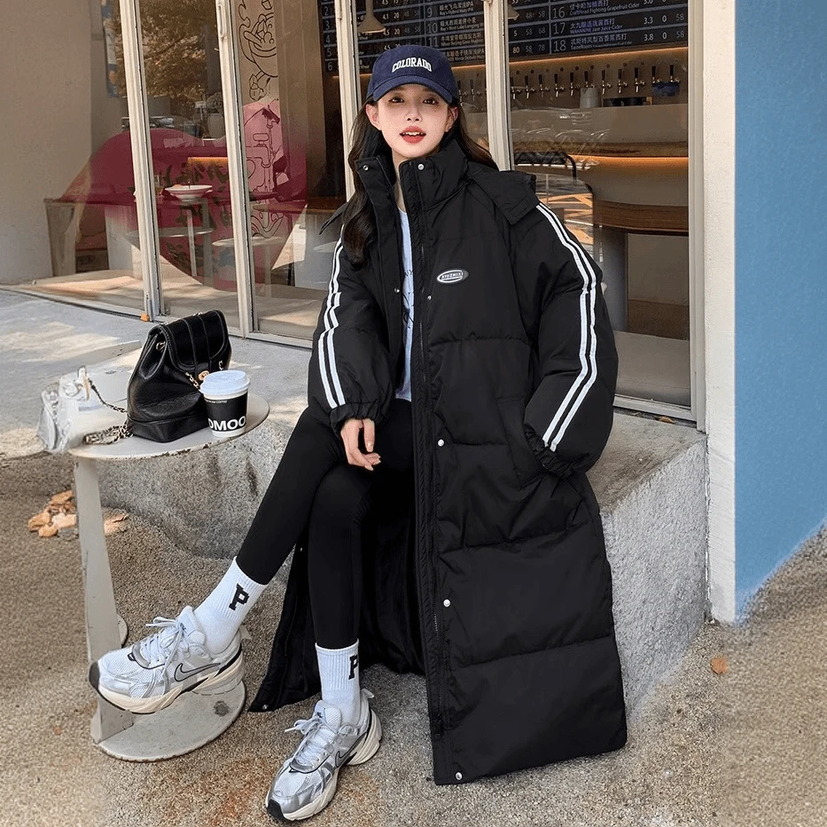 过膝长款棉服女新款冬季韩版宽松加厚棉衣学生面包服外套冬装潮