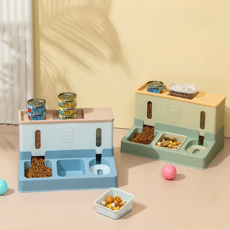 一体式宠物饮水机喂食器自动续水猫咪饮水器猫食盆狗碗宠物用品