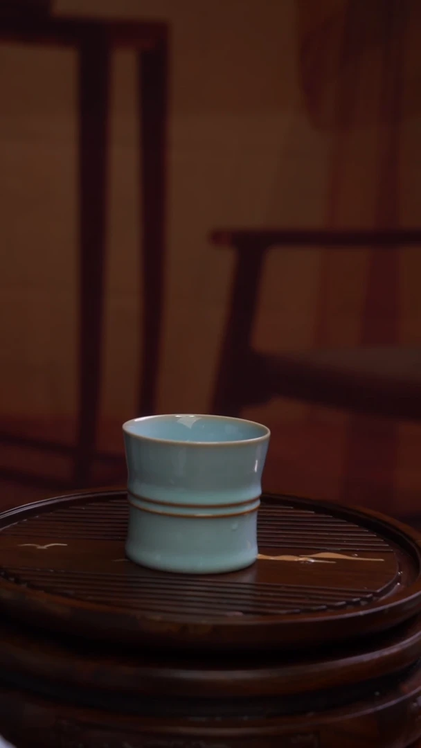 原矿原釉天青主人单杯