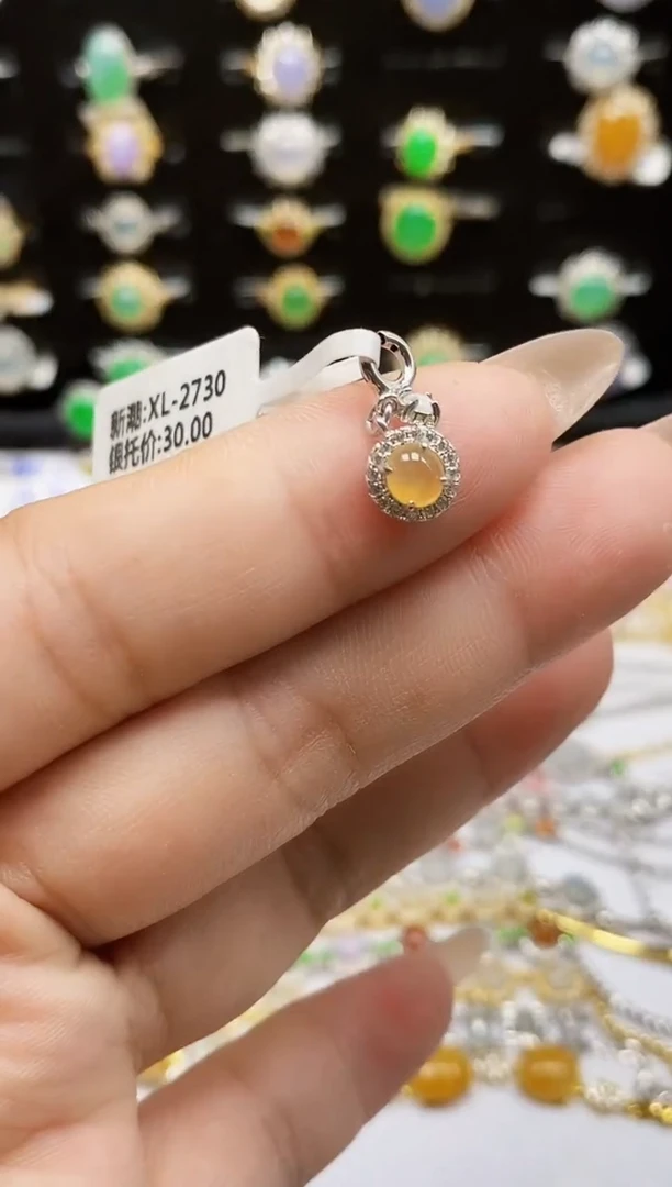 银S925镶嵌戒指翡翠0274
