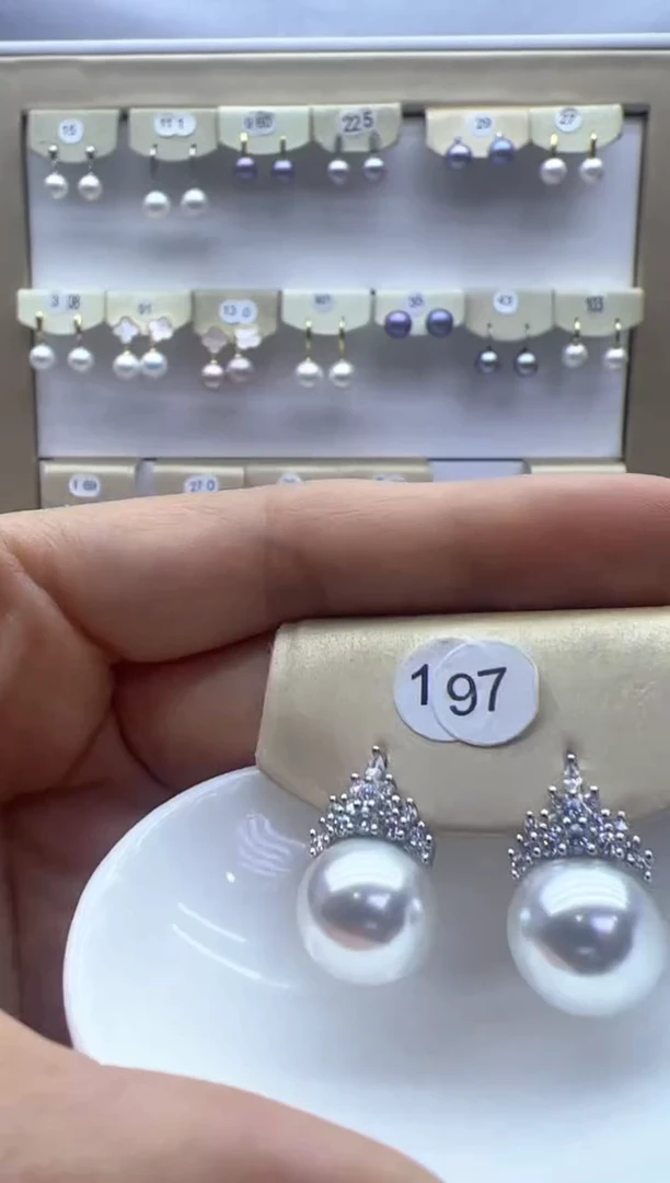 【闪购商品】淡水珍珠耳饰银S925镶嵌197