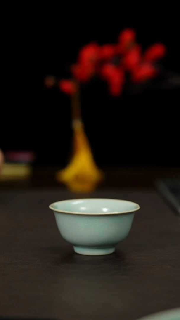 摆件汝瓷仿古压手杯888