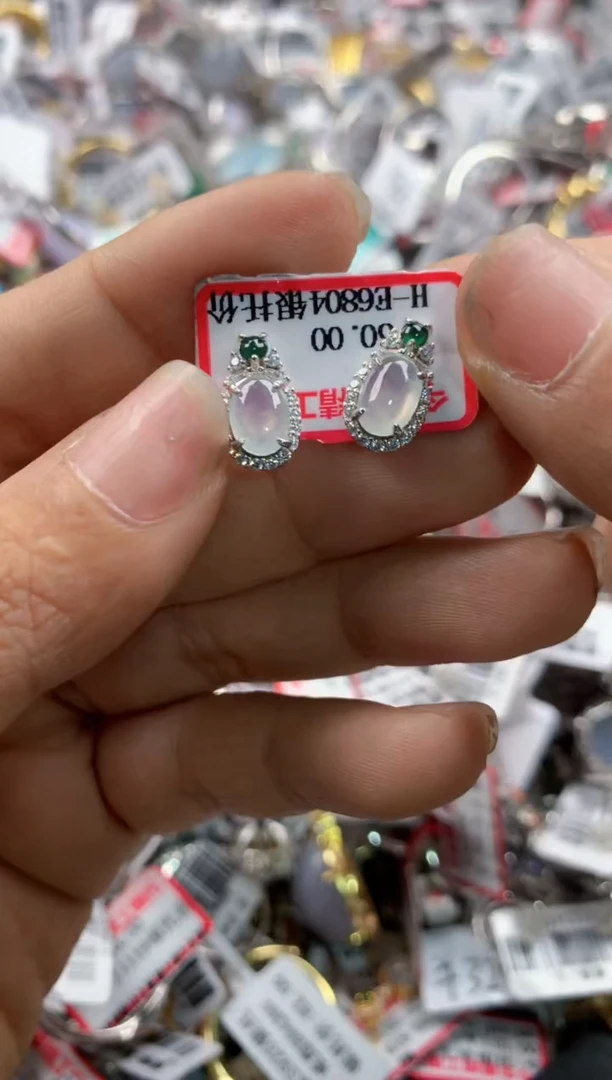银S925镶嵌戒指翡翠7777    8
