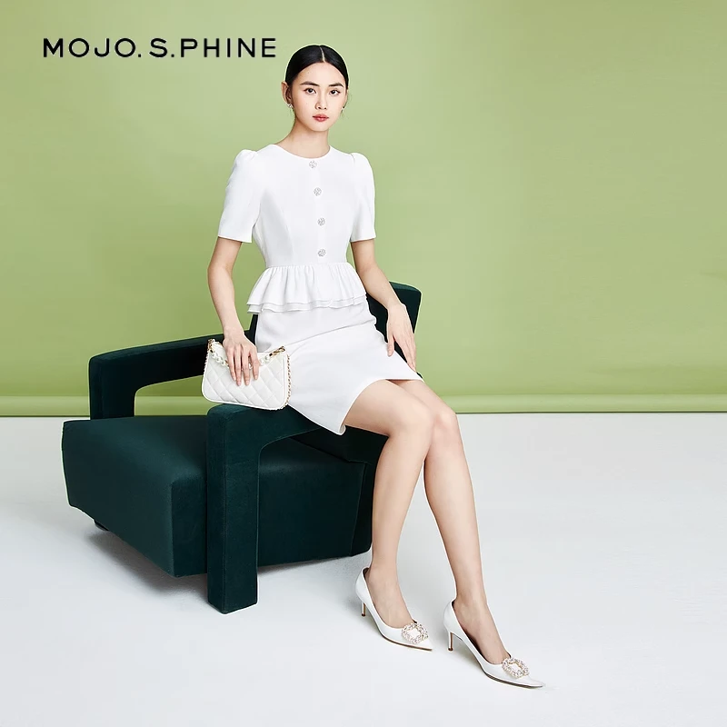 ~MOJO莫佐夏法式优雅高腰收腰显瘦女装半身裙MJFB05WOP310W11