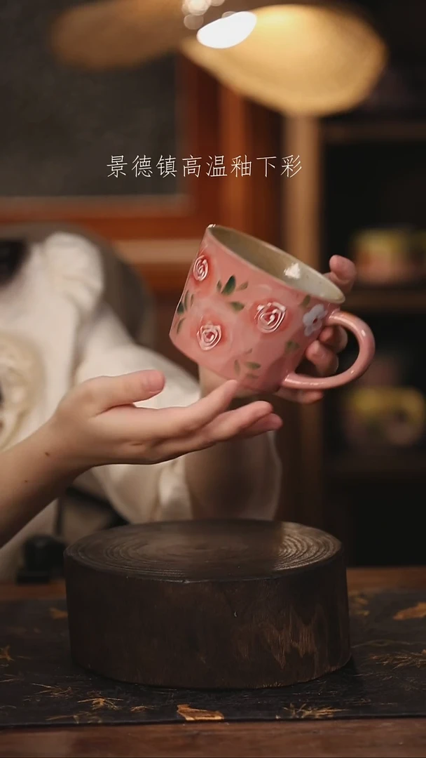 陶瓷景德镇高温釉下手绘陶瓷@L407@