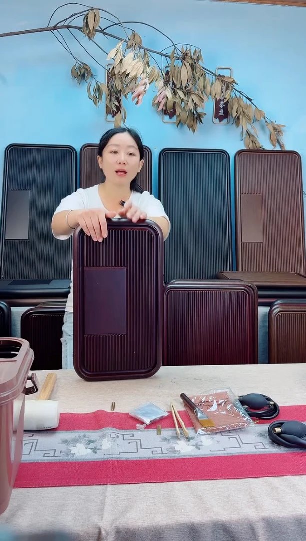 胶****鸡凌龙红色茶盘50*28*4