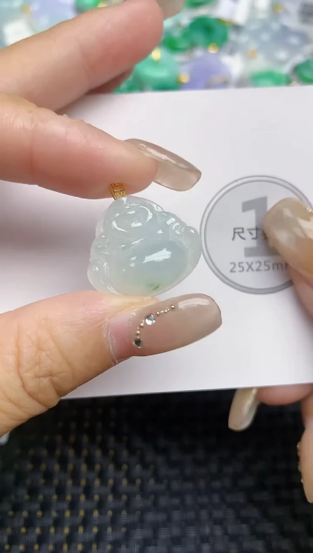 颈饰18K金镶嵌翡翠天然缅甸A货翡翠百元以上9元证书费自理