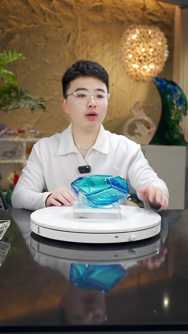 手工艺品琉璃蓝色烟灰缸
