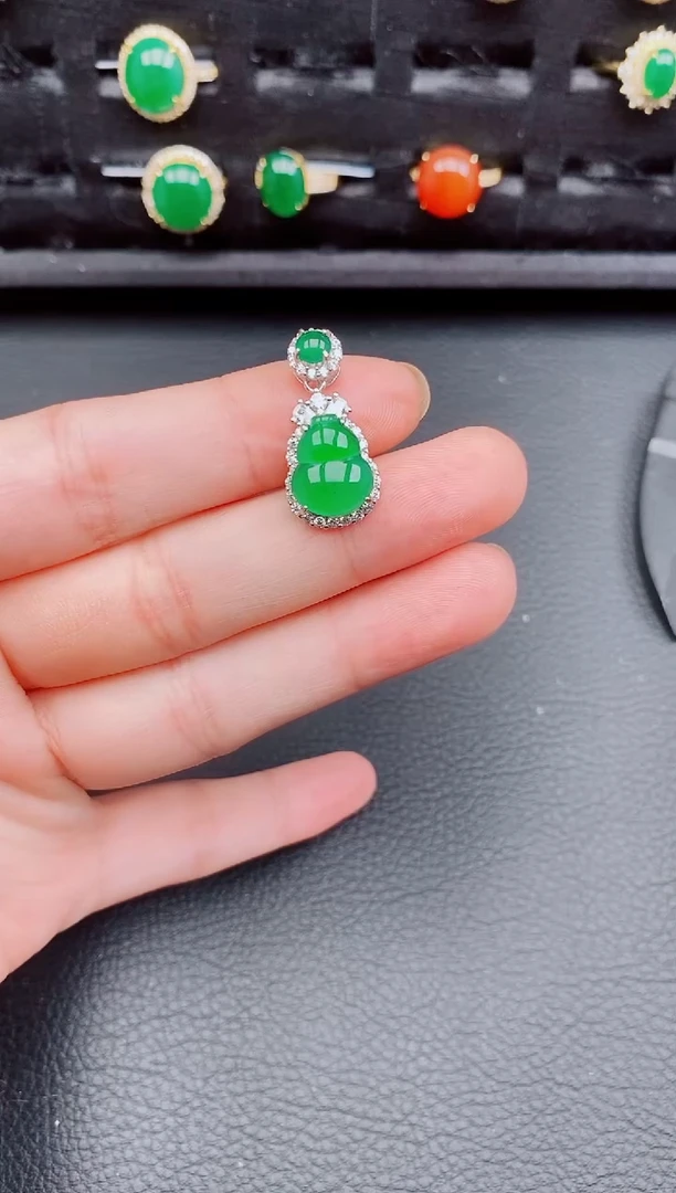 【闪购商品】翡翠颈饰银S925镶嵌天然a货翡翠289