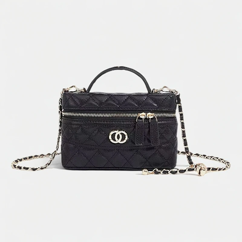 小香家时尚化妆盒 全新头层牛皮饭盒子包女款单肩斜跨手提休闲包