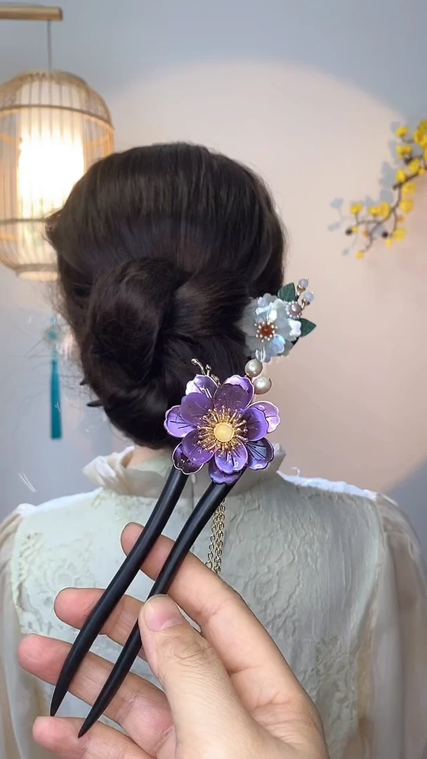 非金属木质金*美丽发簪