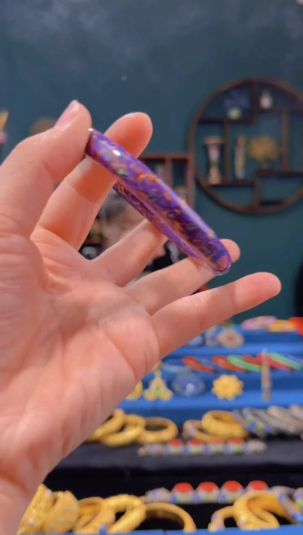 【闪购商品】非遗技艺犀皮漆紫色手镯 61+