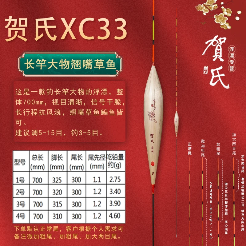 深圳贺氏浮漂浮标-长杆大物深水加粗灵敏芦苇鱼漂