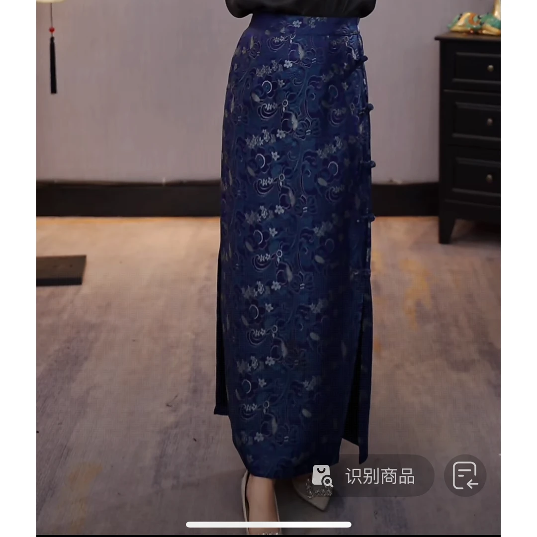 【千奈莉 】宋锦显瘦中式百搭气质修身半身裙23-20