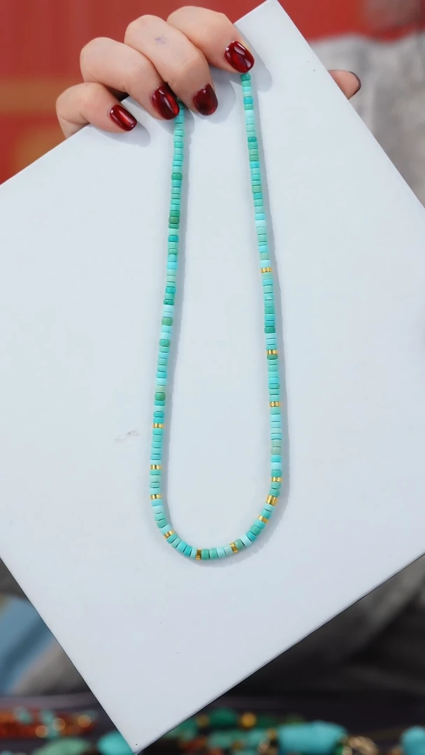 【闪购商品】绿松石项链18K金镶嵌1