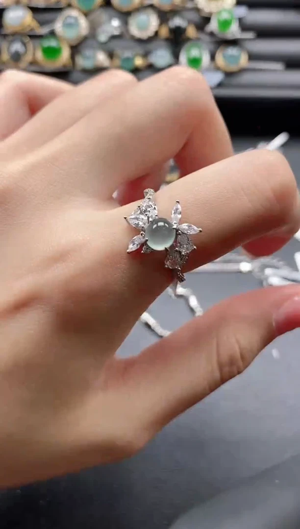 【闪购商品】翡翠戒指银S925镶嵌1111