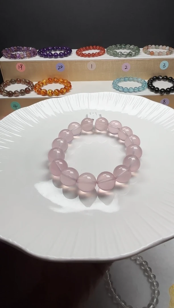 【闪购商品】水晶手串未镶嵌果冻粉水晶手串