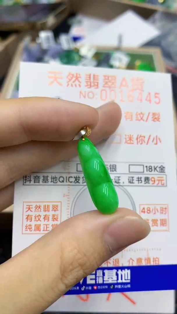 翡翠18K金镶嵌颈饰             8