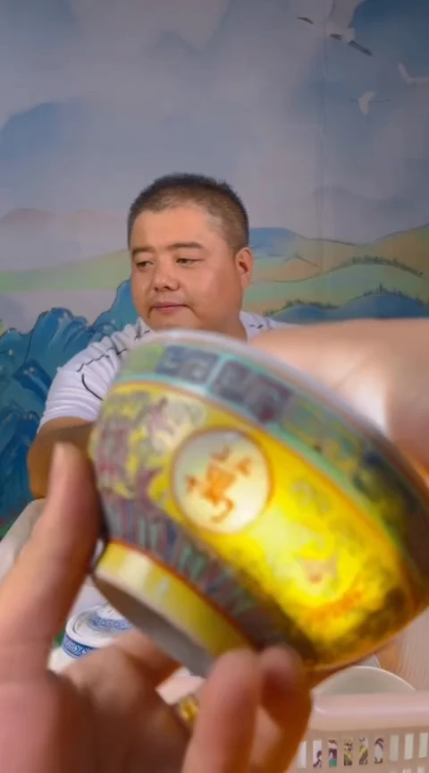 摆件景德镇陶瓷青花摆件8一对碗