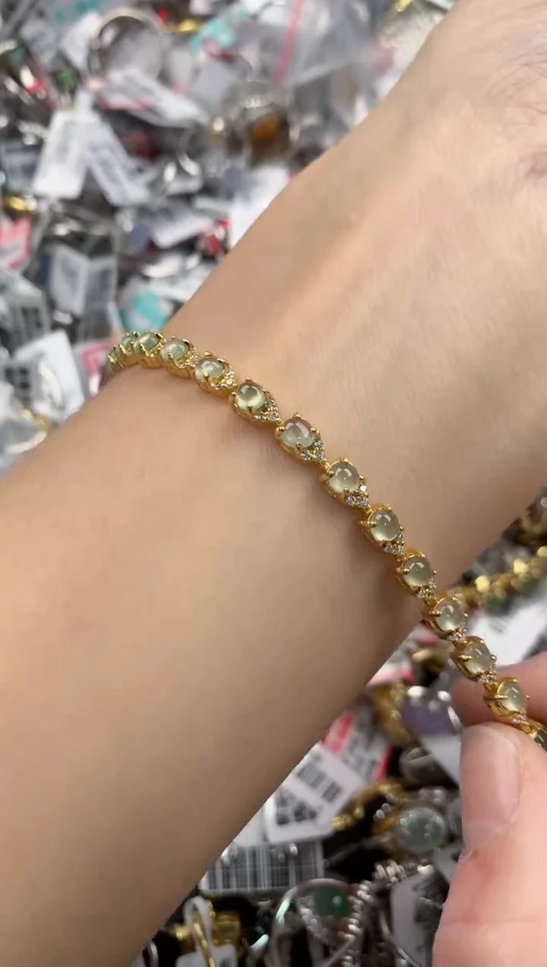 银S925镶嵌戒指翡翠444----3