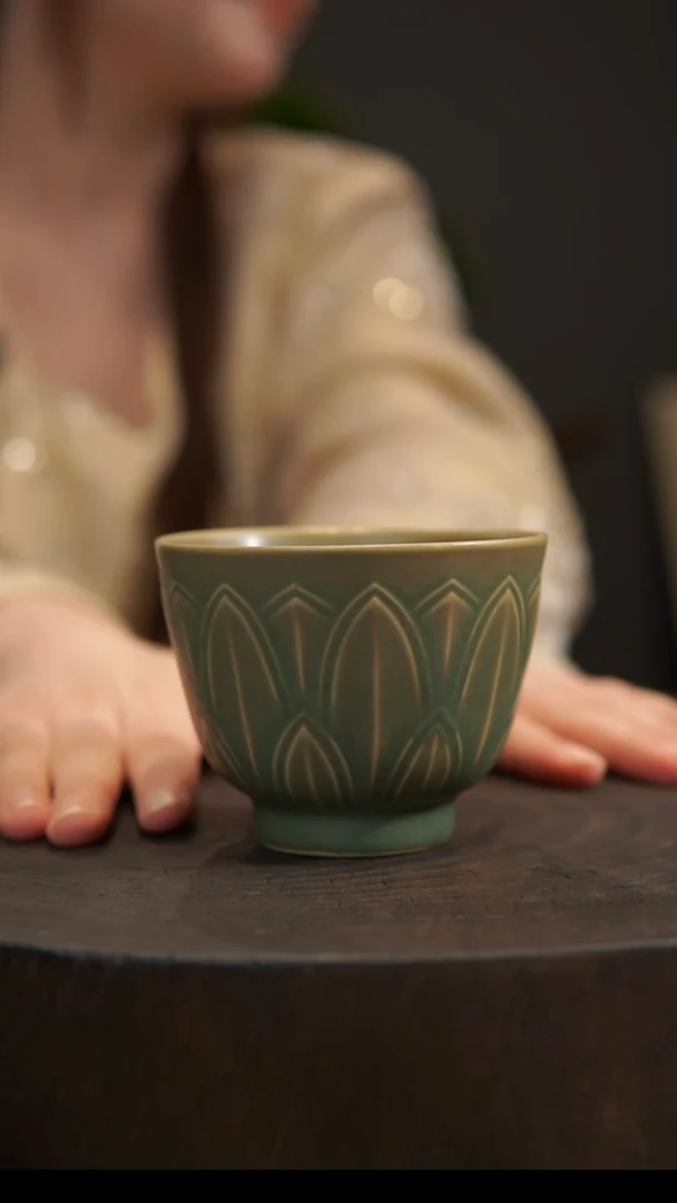 杯子莲花瓣杯 汝州原产地  原矿老釉