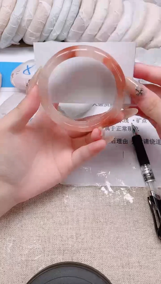 未镶嵌手镯石英质玉116-62桃