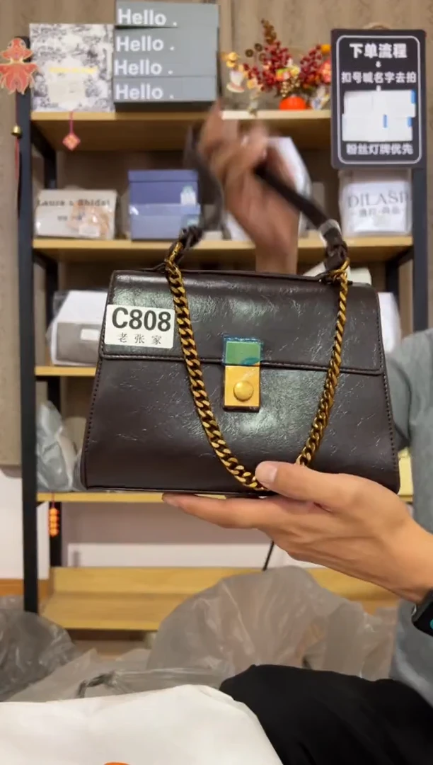 小牛剖层皮革老张家女包808