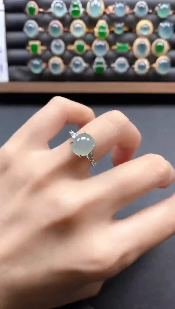 银S925镶嵌戒指翡翠51151