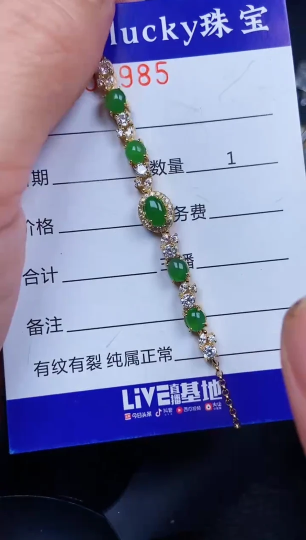 翡翠银S925镶嵌颈饰9985