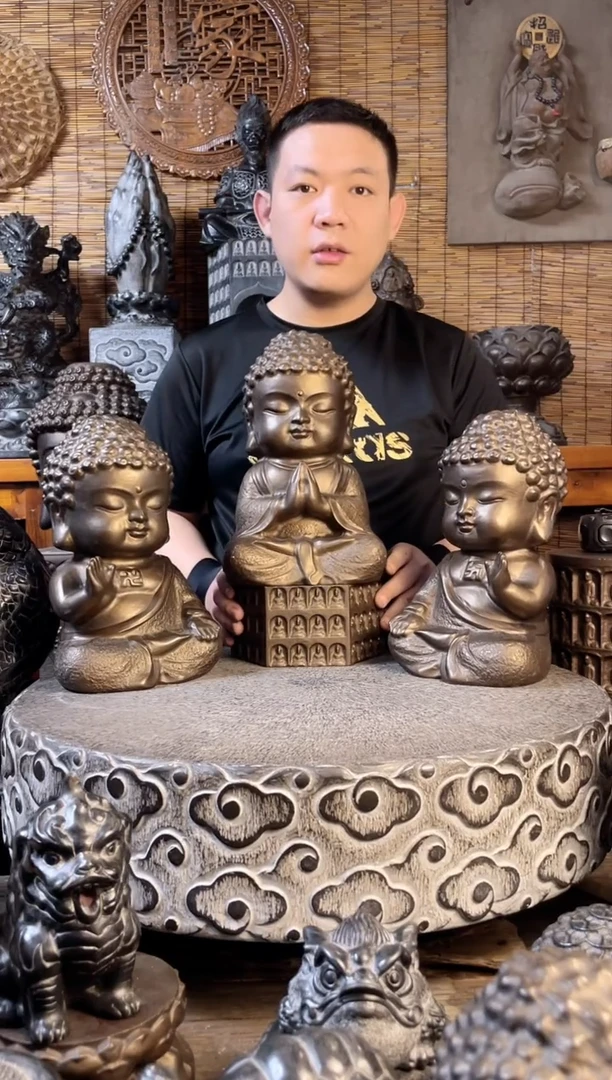 石材30宝宝佛一套（三款）+佛塔天然青石雕刻