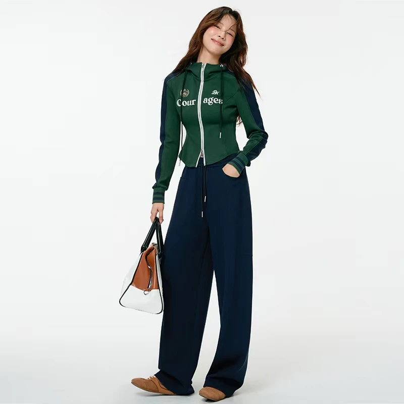 【希悦专属】PINPINPLUS百搭撞色拼接显瘦线条运动套装PABEA112001Y