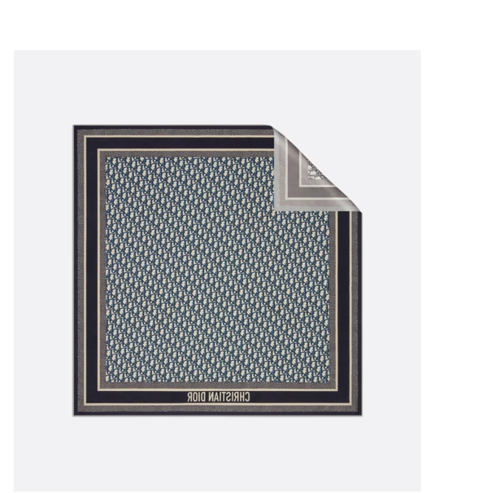 未使用 DIOR/迪奥 【佳娴】双面方巾 桑蚕丝印花TP030032