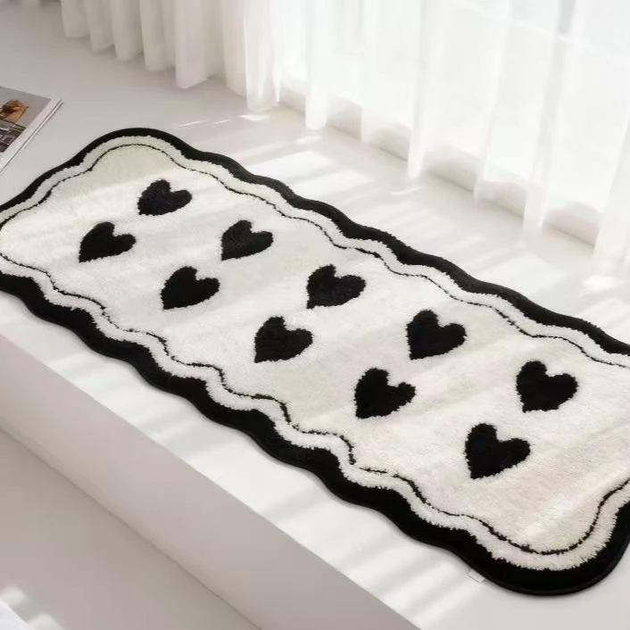 网红款双排爱心波浪立沙发床边飘窗地垫60*150