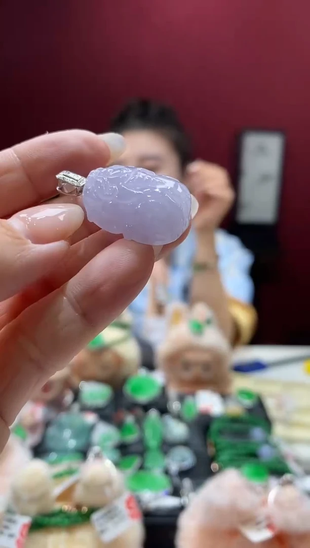 吊坠(不含链)18K金镶嵌翡翠貔貅