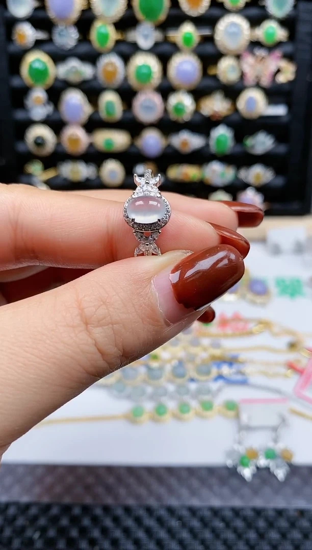 银S925镶嵌戒指翡翠460